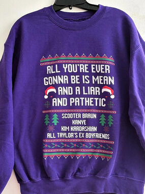 Barstool Sports All You're Ever Gonna Be Is Mean Purple Sweatshirt